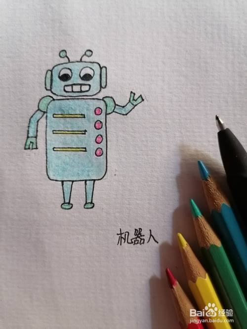 创意儿童画 简笔画《机器人》简笔画儿童画画个简笔画文化绘画猪猪侠