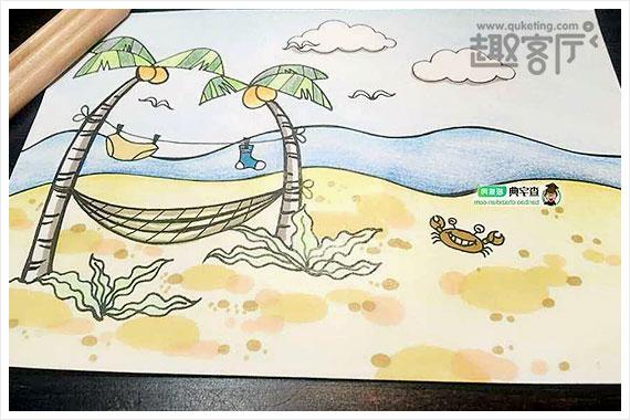 儿童简笔画风景画大全 彩铅简笔画海边风景