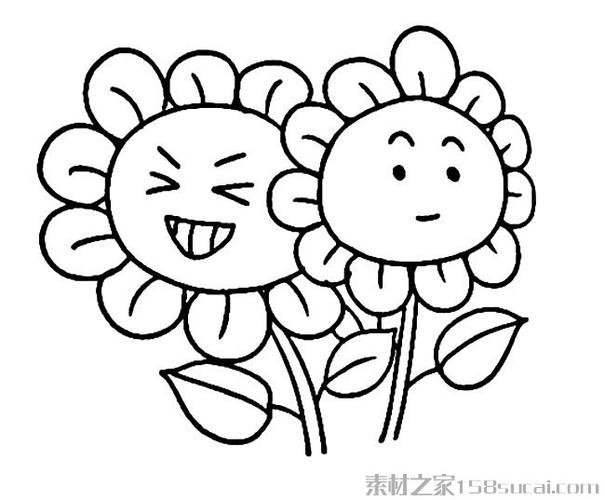 植物向日葵卡通1简笔画