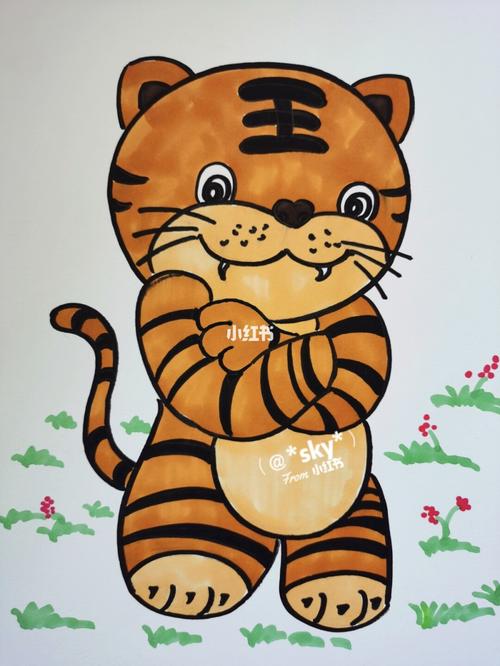 老虎and猫咪06简笔画