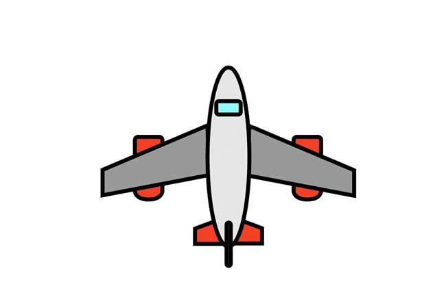 飞机简笔画步骤图解教程简单带颜色