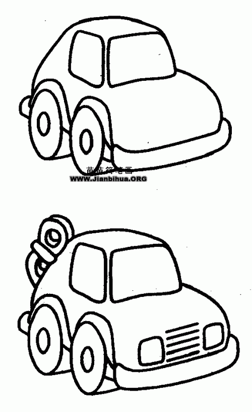 小汽车简笔画画法教程-儿童简笔画大全