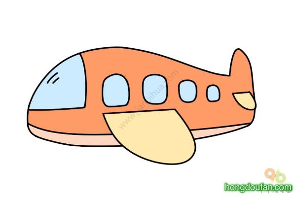 5架小飞机卡通幼儿简笔画