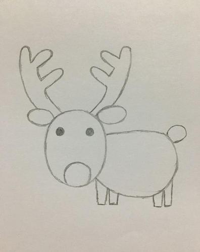 简笔画简易版小鹿的画法