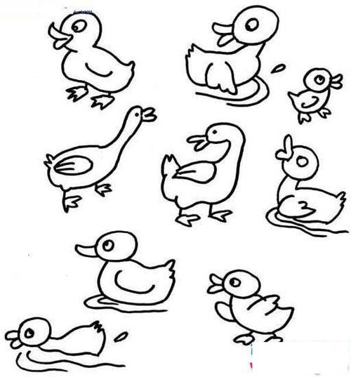 小鸭子简笔画大全动漫人物儿童简笔画大全可乐云-日本动漫