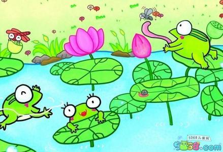 小青蛙捉害虫过程的简笔画