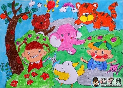 儿童简笔画-在线图片欣赏森林动物狂欢节比赛简笔画卡通森林动物狂欢