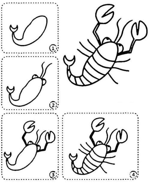 大龙虾怎么画大龙虾简笔画图片教程素描