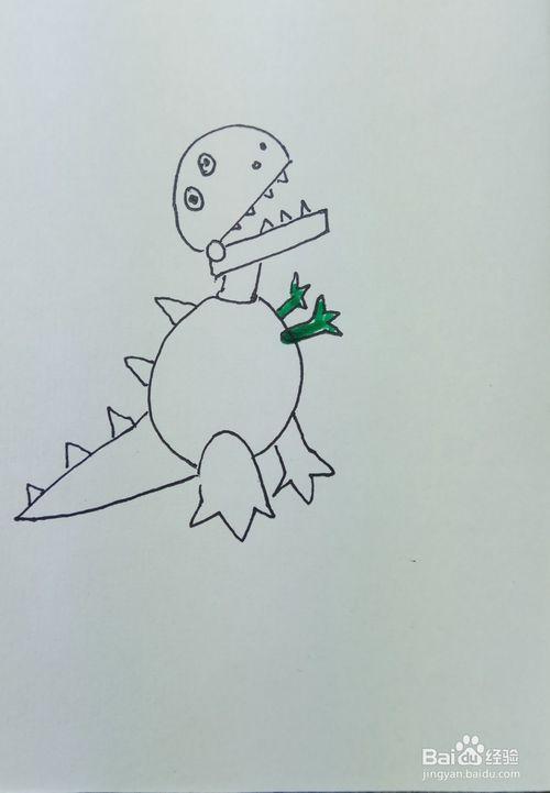 怎样画儿童简笔画乔治的新恐龙