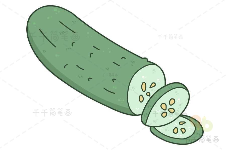 美味营养的黄瓜简笔画蔬菜简笔画
