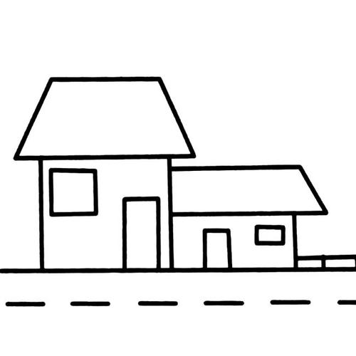 路边小房子建筑简笔画步骤图片大全