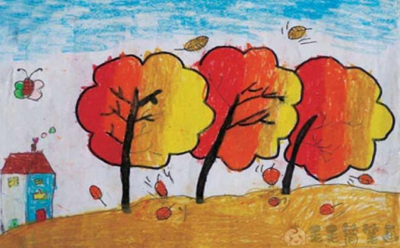 关于秋天的绘画幼儿组优秀作品 - 毛毛简笔画