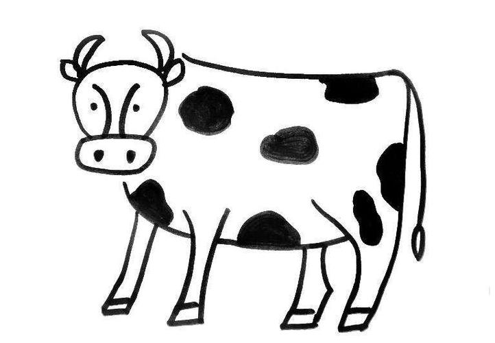 奶牛简笔画图片奶牛儿童绘画作品图集奶牛简笔画