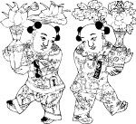 中国娃过春节简笔画