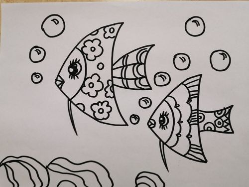 美术课教学简笔画热带鱼 写美篇要求 一丶工具图画簿或a4纸