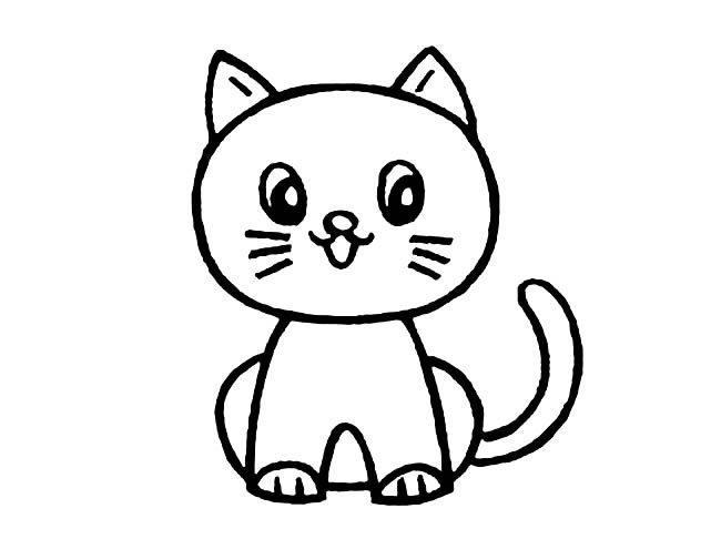 卡通可爱小猫简笔画图片