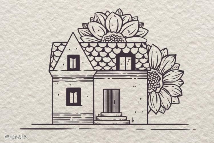 一组漂亮的小房子简笔画图片