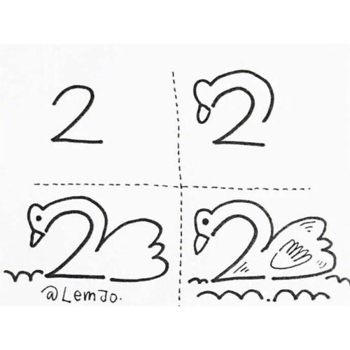 简易绘画启蒙方法分享用数字1-9教宝宝画简笔画