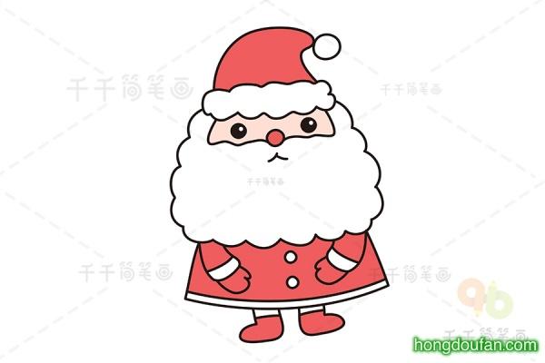 12张红色的卡通圣诞老人儿童卡通简笔画
