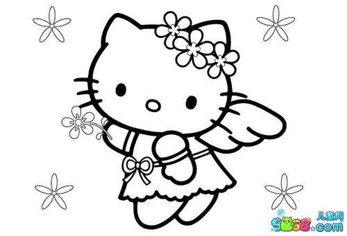儿童卧室墙壁装饰贴kitty猫卡通简笔画-kitty猫照相啦6 - 5068儿童网