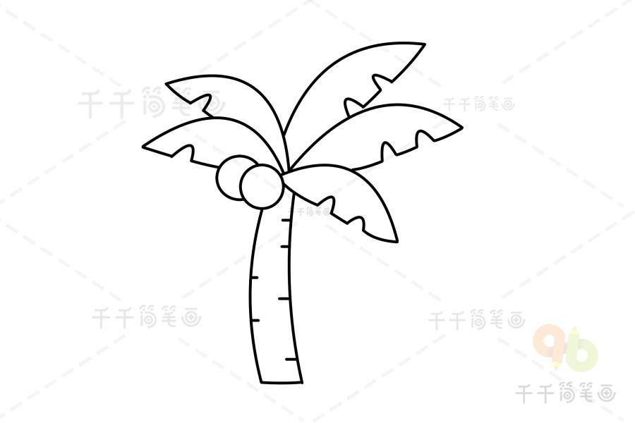 简单好看的椰子树简笔画图片椰子树简笔画