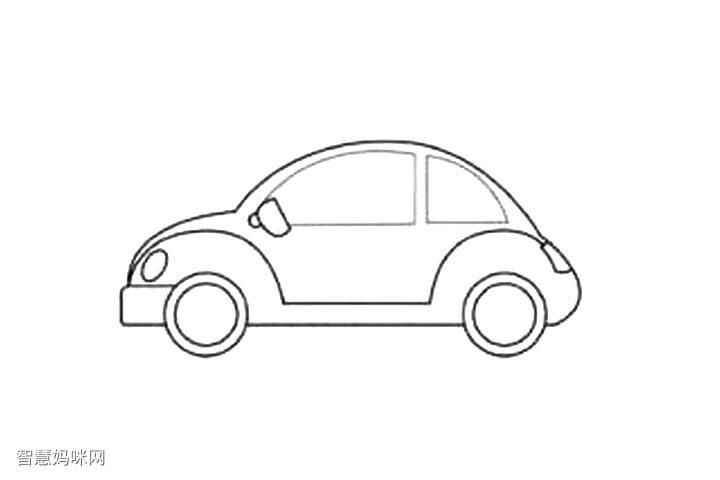 甲壳虫小汽车简笔画画法步骤-图6