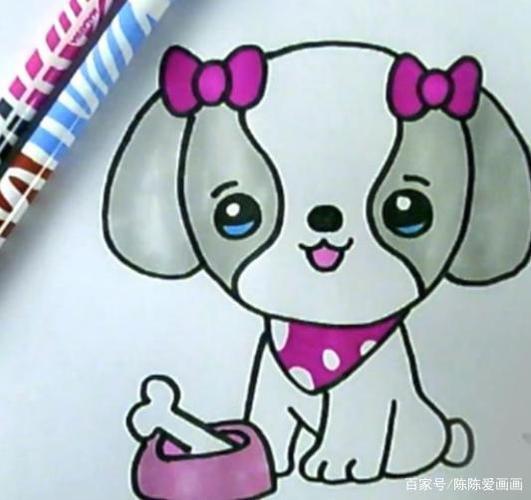 儿童简笔画教程-可爱的小狗孩子们的小伙伴