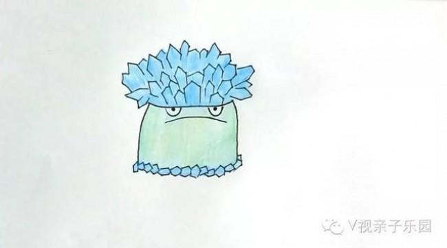 植物大战僵尸寒冰菇怎么画寒冰菇简笔画画法寒冰菇儿童画卡通画手绘