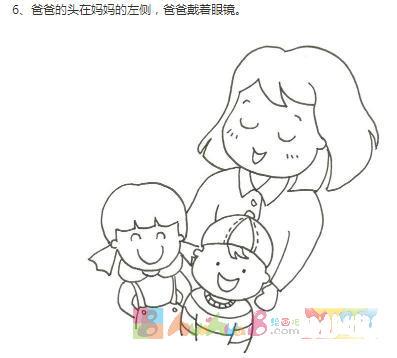 幼儿幸福的一家人简笔画图片