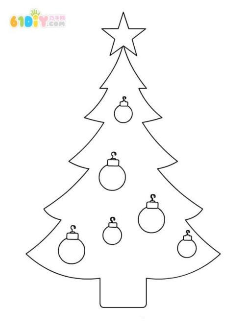 10款幼儿园圣诞树填色图树木简笔画巧巧手幼儿手工网
