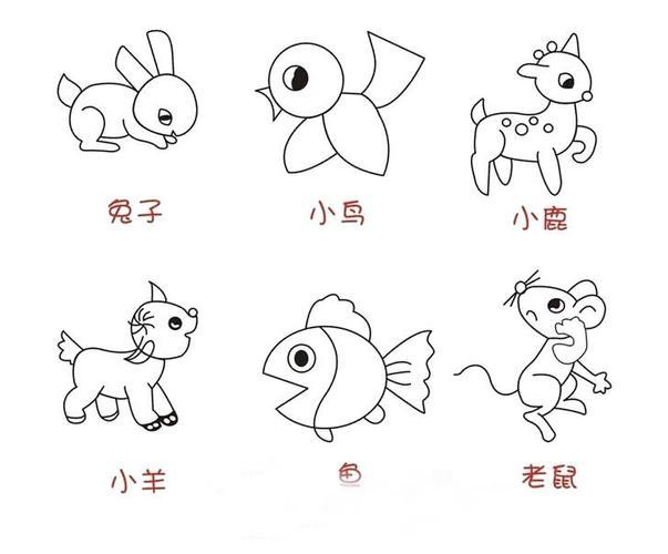 儿童简笔画-简笔画小动物简笔画文化绘画卡通小动物长颈鹿简笔画