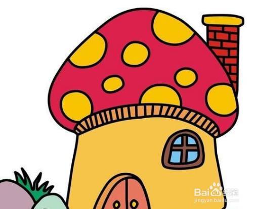 彩色的蘑菇房子的简笔画-百度经验