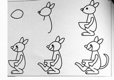儿童画袋鼠的简笔画