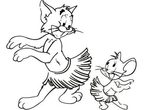 首页 汤姆和杰瑞简笔画-在线图片欣赏 卡通简笔画猫和老鼠7幼儿