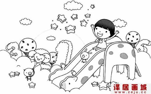 滑梯简笔画介绍滑滑梯是幼儿园玩具的一种通过攀爬才能进行滑梯活动