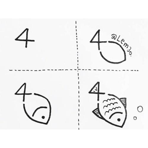 简易绘画启蒙方法分享用数字1-9教宝宝画简笔画