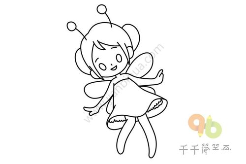 漂亮的精灵女孩简笔画动漫人物儿童简笔画大全可乐云-日本动漫
