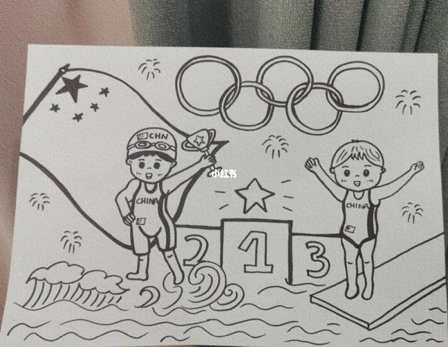 奥运会主题画分享|运动会运动会奥运会幼师教资简笔画薯条主题