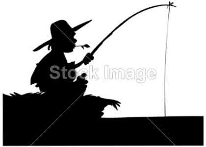 古代渔夫钓鱼简笔画