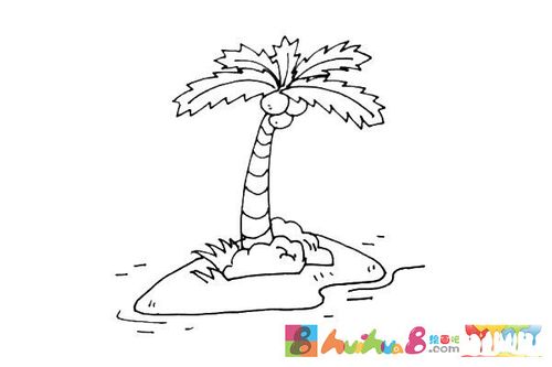 学画椰子树简笔画步骤图文教程