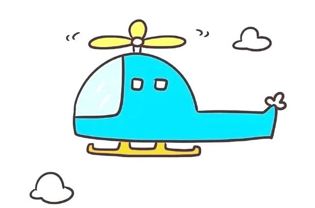 直升飞机简笔画步骤图片儿童画绘画吧-画画