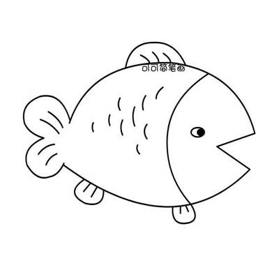 30p可爱卡通小鱼简笔画|可爱卡通小鱼简笔画-15kb画小鱼-动物简笔画鱼