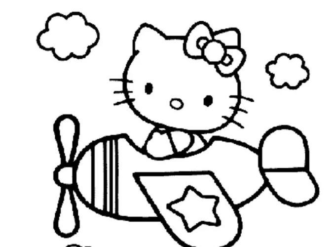 kitty猫简笔画图片哈喽kitty简笔画 涂色 第1页表情kitty猫简笔画