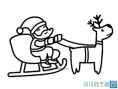 圣诞老人雪橇简笔画2