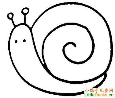 儿童简笔画教程蜗牛慢吞吞的蜗牛简笔画画法-26kb