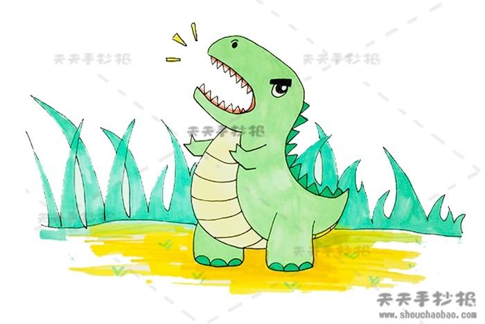以恐龙为主题的简笔画模板小恐龙简笔画的趣味画法