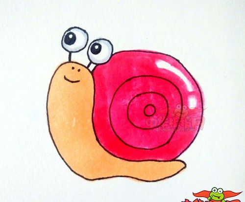 蜗牛简笔画教程背着大房子的蜗牛