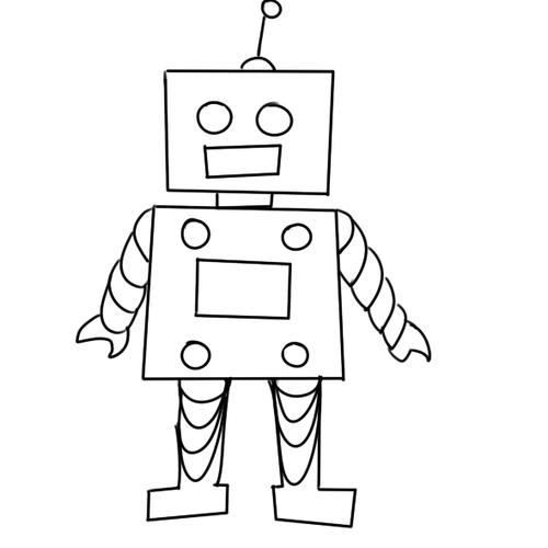 机器人简笔画全过程智能型机器人