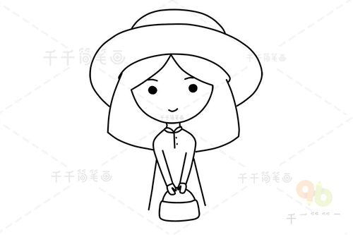 戴帽子的小女孩简笔画 轻松学会动漫人物日本漫画