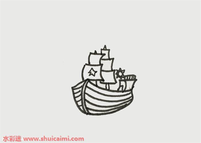 古代船怎么画古代船简笔画漂亮卡通